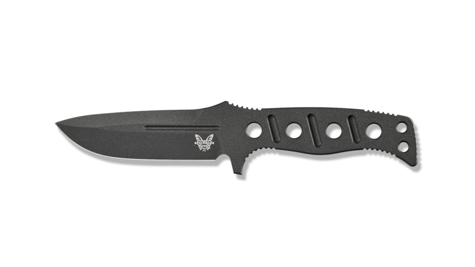 Benchmade Sibert Adamas Chord Fixed Blade Knife, 4.2in CPM-CruWear Steel Drop Point Black Coated Blade, Steel Handle, 375BK-1