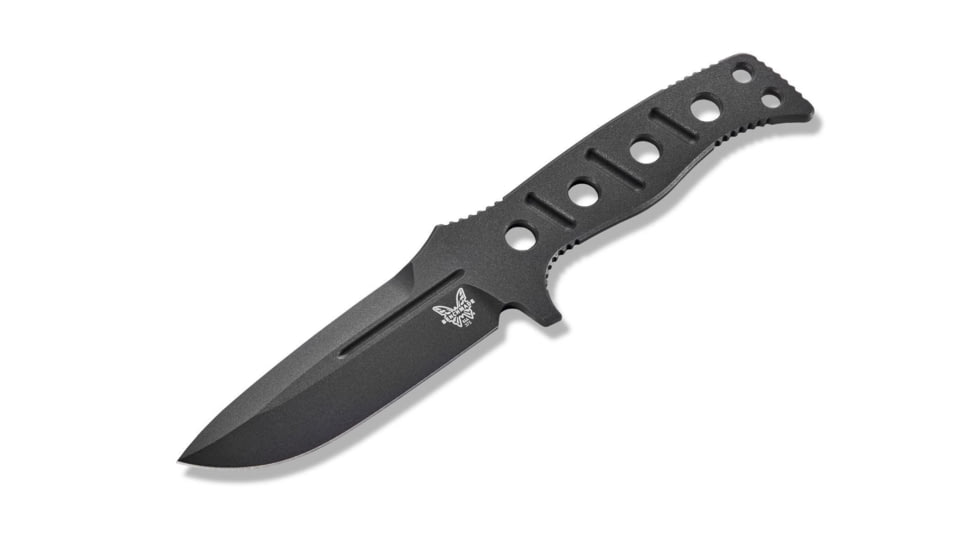 Benchmade Sibert Adamas Chord Fixed Blade Knife, 4.2in CPM-CruWear Steel Drop Point Black Coated Blade, Steel Handle, 375BK-1