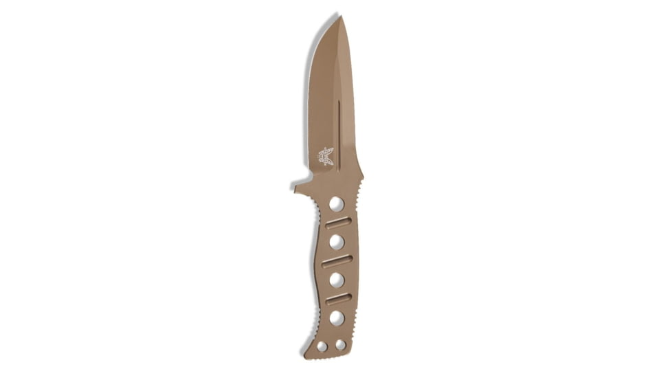 Benchmade Sibert Adamas Chord Fixed Blade Knife, 4.2in CPM-CruWear Steel Drop Point Flat Earth Coated Blade, Steel Handle, 375FE-1