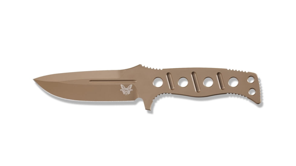 Benchmade Sibert Adamas Chord Fixed Blade Knife, 4.2in CPM-CruWear Steel Drop Point Flat Earth Coated Blade, Steel Handle, 375FE-1