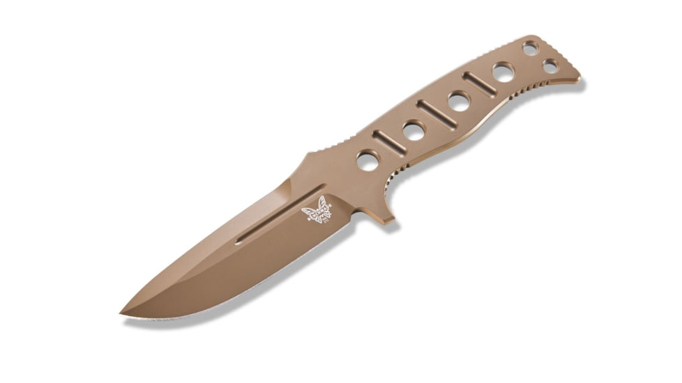Benchmade Sibert Adamas Chord Fixed Blade Knife, 4.2in CPM-CruWear Steel Drop Point Flat Earth Coated Blade, Steel Handle, 375FE-1