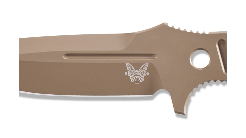 Benchmade Sibert Adamas Chord Fixed Blade Knife, 4.2in CPM-CruWear Steel Drop Point Flat Earth Coated Blade, Steel Handle, 375FE-1