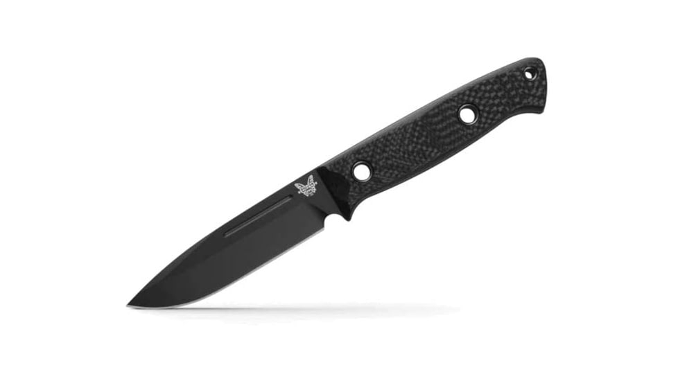 Benchmade Sibert Bushcrafter Fixed Blade Knife, 4.38 in, CPM-CruWear, Carbon Fiber, Black, 163BK