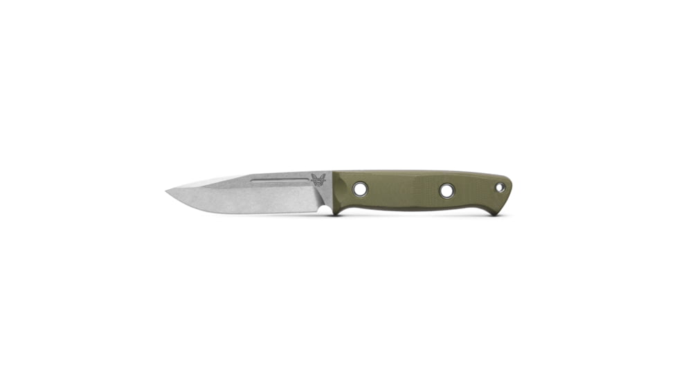 Benchmade Sibert Bushcrafter Fixed Blade Knife, 4.38in, CPM-S30V Premium Stainless Steel, Drop Point, G10, Green, 163-1