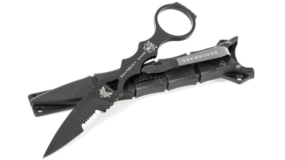 Benchmade SOCP ComboEdge Black Dagger/ Injected Molded Black Sheath with Dip Coated Clip/ Trainer Included 178SBK-COMBO
