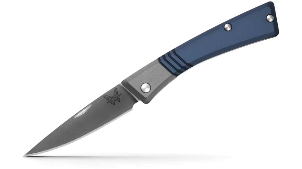 Benchmade Successor Folding Knife, 2.56in, M390 Stainless Steel, Drop-Point, 6061-T6 Aluminum, Ash Gray/ Crater Blue, 315