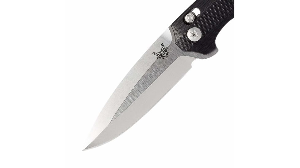 Benchmade Vector Axis Folding Knife,Plain Edge Satin Spear Point Blade, 3.6in,Black Contoured G10 Handle, 495