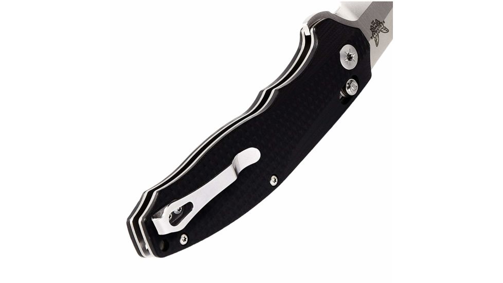 Benchmade Vector Axis Folding Knife,Plain Edge Satin Spear Point Blade, 3.6in,Black Contoured G10 Handle, 495