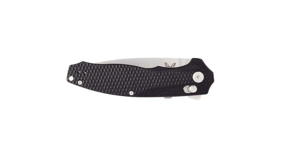 Benchmade Vector Axis Folding Knife,Plain Edge Satin Spear Point Blade, 3.6in,Black Contoured G10 Handle, 495
