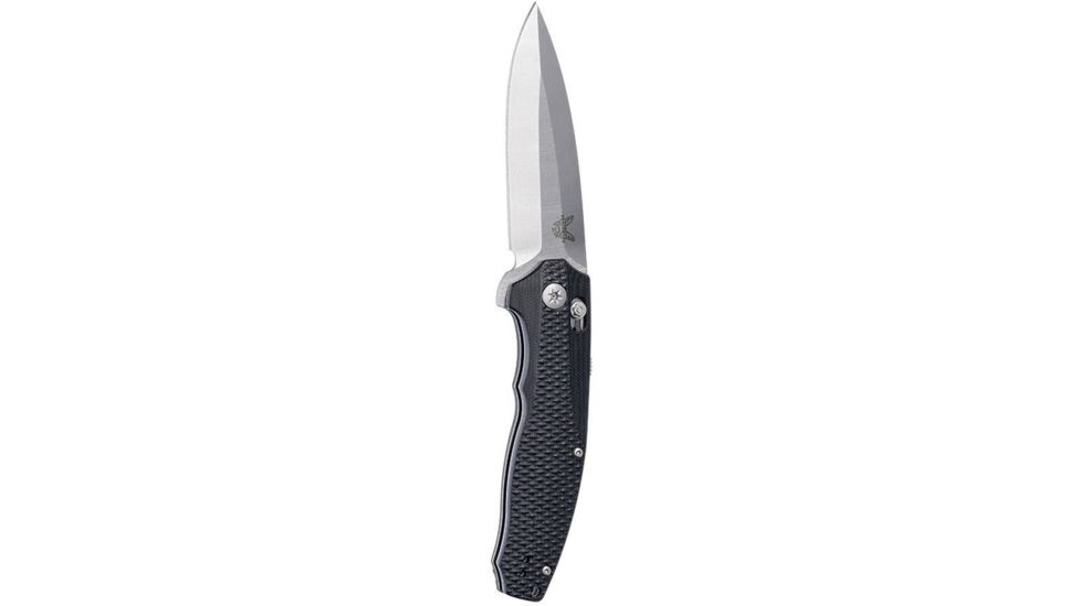 Benchmade Vector Axis Folding Knife,Plain Edge Satin Spear Point Blade, 3.6in,Black Contoured G10 Handle, 495
