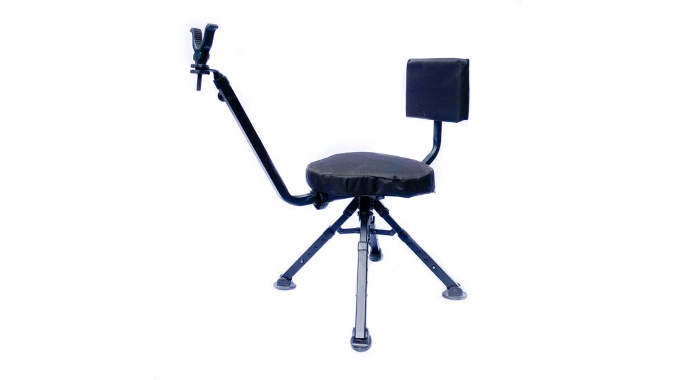 BenchMaster Four Leg Ground Blind Shooting Chair, Black, BMGBSC2