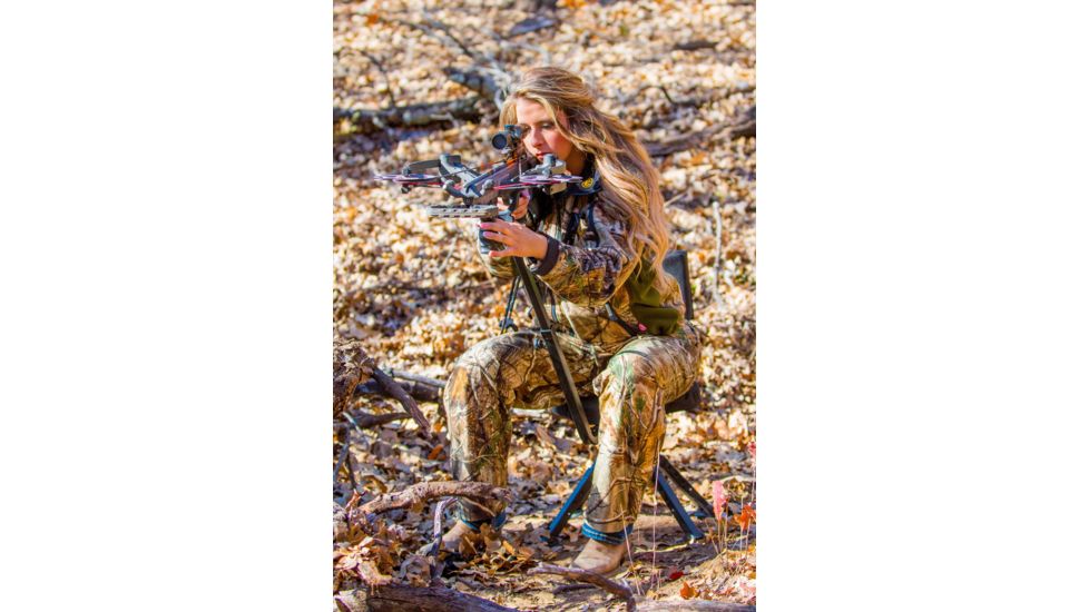 BenchMaster Four Leg Ground Blind Shooting Chair, Black, BMGBSC2