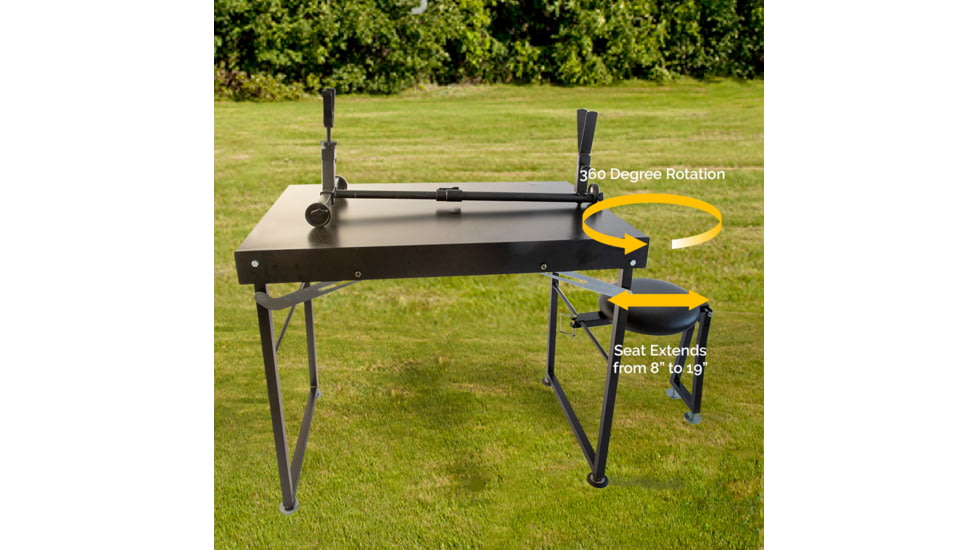 BenchMaster Shooting Table With Seat, Steel Consruction, Black, BMST2