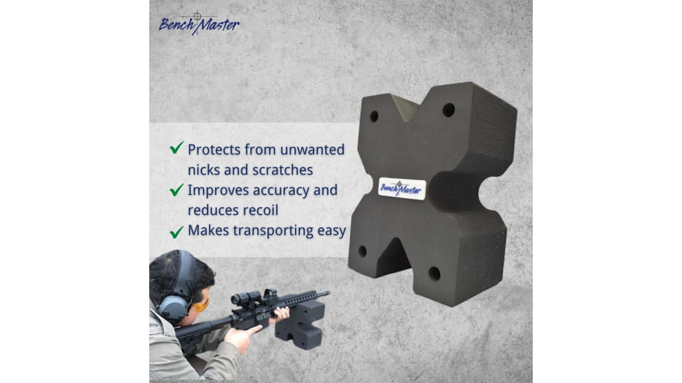 BenchMaster X-Block Shooting Rest Combo Pack Mini, Black, BMWRXBLKCOMBO