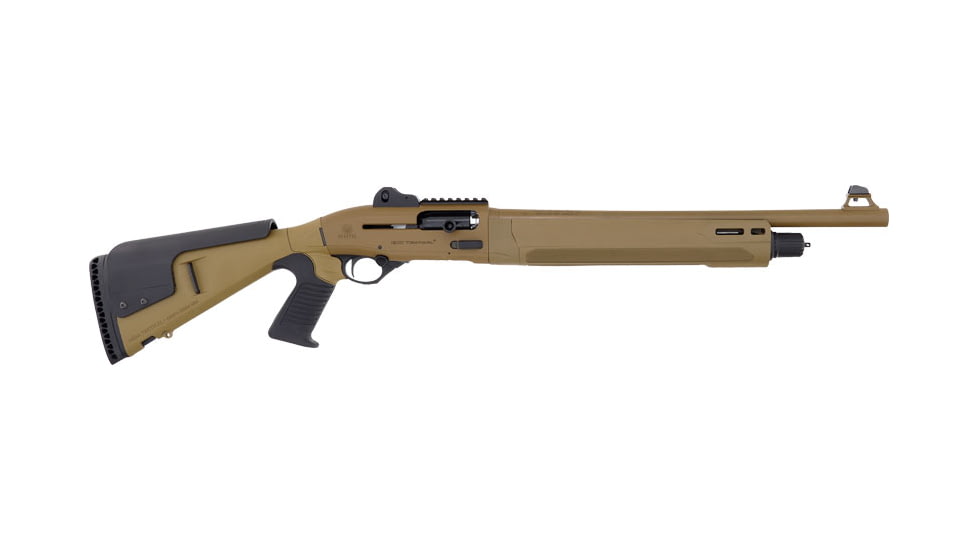 Beretta 1301 Tac C Mod2 Pistol Grip 3in Tactical Semi-Auto Shotgun, 12 Gauge, 18.5in BBL, Synthetic FDE Stock, Fiber Optic Front Sight, 5+1 Capacity, FDE, J131M2CTP18F