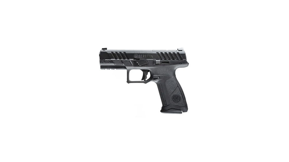 Beretta APX-A1 Pistol, 9mm Luger, 4.25 in barrel, black polymer frame, integrated polymer grip, recoil operated semi-automatic, striker single-action, Glock-style trigger safety, white dot front, black notch rear, 15 round magazine, BT-APX-A1-FRRMPG