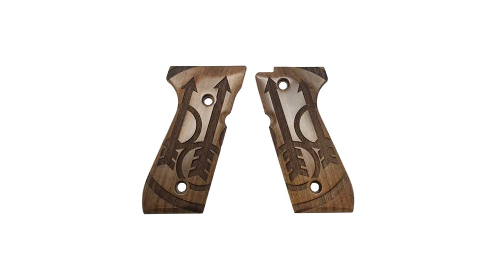Beretta Big Trident Walnut Pistol Grip Set, 92 Series, Black, E02830