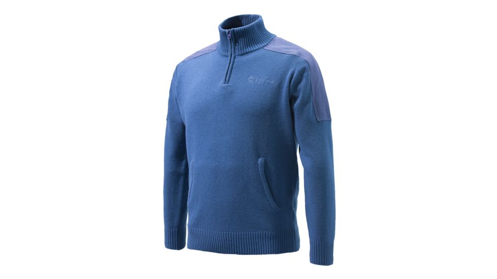 Beretta Half Zip Sweater, Avio Melange, Large PU431T11940538L