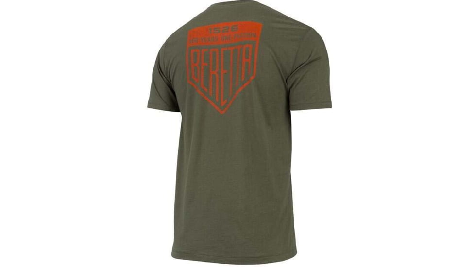 Beretta Legacy T-Shirt w/Back Logo - Men's, Military Green, Large, TS215T18900750L