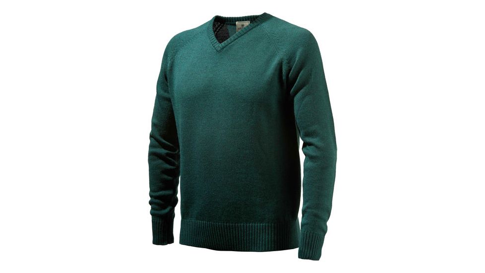 Beretta Men's Classic V-neck Sweater Dark Green Large