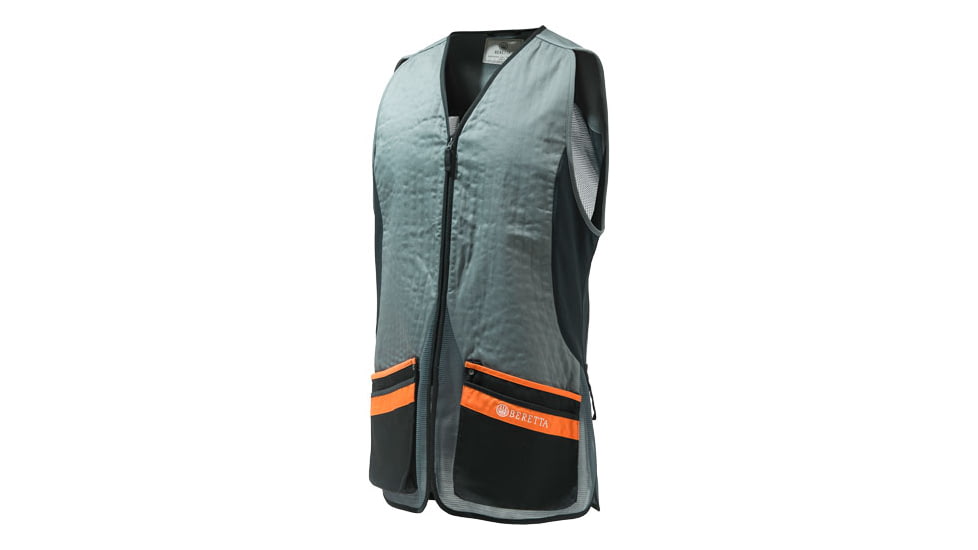 Beretta Silver Pigeon Evo Shooting Vest - Men's, Grey &amp; Orange, Medium, GT781T155309OIM