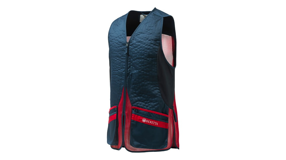Beretta Silver Pigeon Evo Shooting Vest - Men's, Blue Total Eclipse White, Extra Large, GT781T155305AZXL