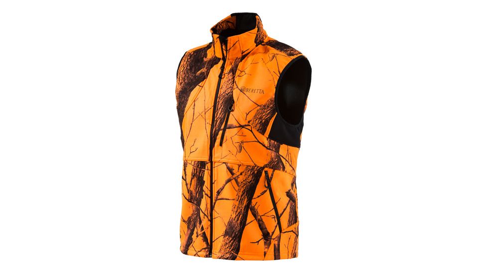 Beretta Men's Soft Shell Flce Vest Blaze/rt Hardwoods Xl