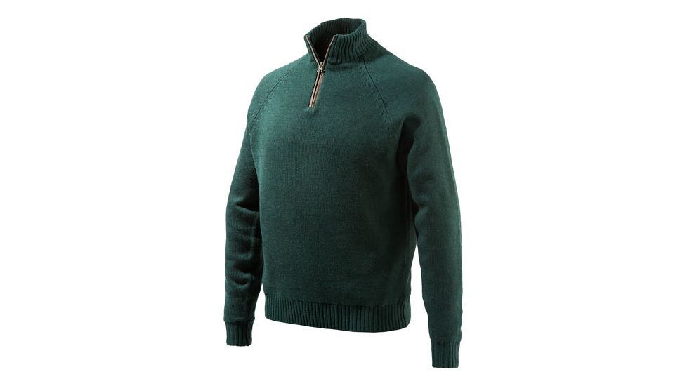 Beretta Men's Windproof Sweater 1/2 Zip Large Dk Green