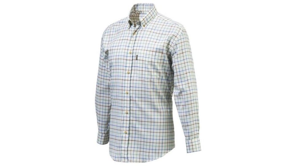 Beretta Mens Button Down Shirt,White Amber Blue Check,3XL LU321T0754012LXXXL