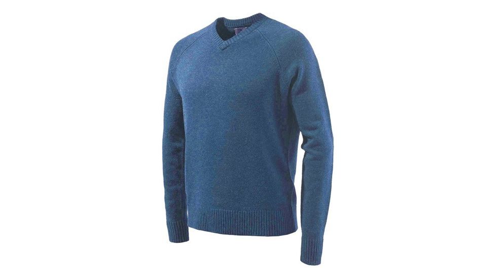 Beretta Mens Classic V-neck Sweater Blue Medium