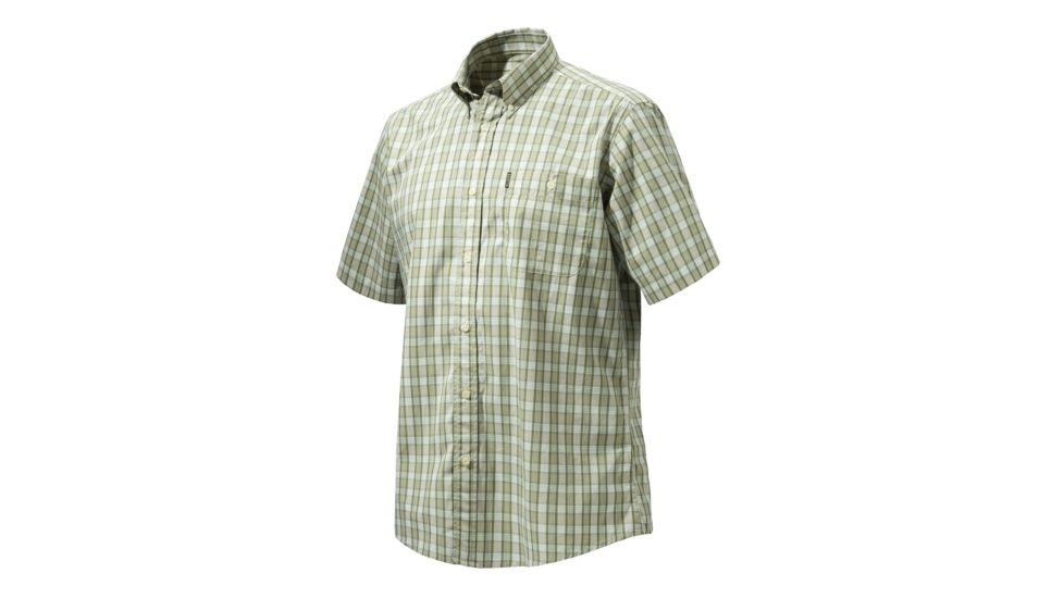 Beretta Mens Drip Dry Short Sleeve Shirt, Beige and Green, 3XL LU520T1533012EXXXL
