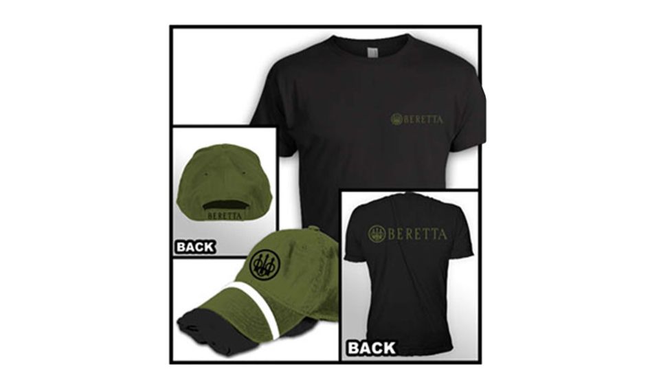 Beretta Mens Hat/T-Shirt Combo Roll Up,Black,Extra Large TC01708500999XL