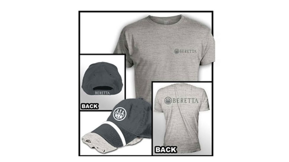 Beretta Mens Hat/T-Shirt Combo Roll Up,Gray,Medium TC01708500905M