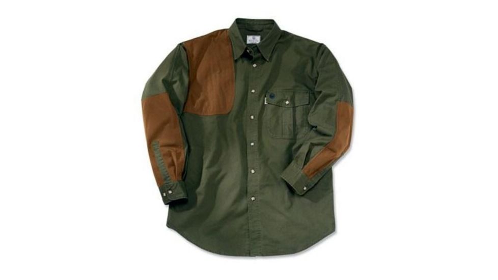 Beretta Mens Upland Canvas Overlay Shooting Shirt,Green/Brown,L LU24769875L