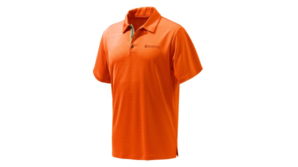 Beretta Men's US Tech Polo Shirt, Orange, Small, MT231T13220025S