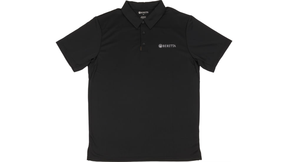Beretta Men's US Tech Short Sleeved Polo T-Shirt, Black, Extra Large MT231T13220951XL