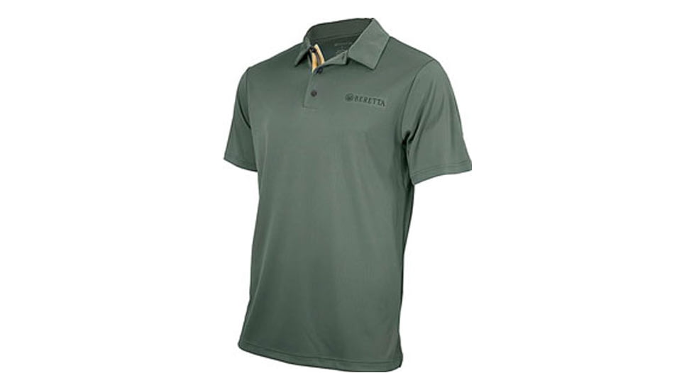 Beretta Men"s US Tech Short Sleeved Polo T-Shirt, Green, 3XL MT231T13220715XXXL