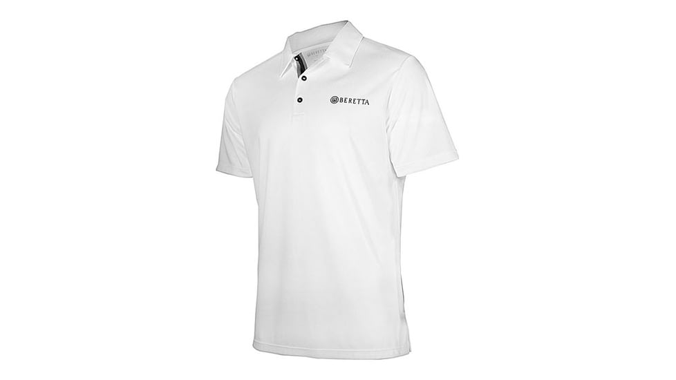 Beretta Men's US Tech Short Sleeved Polo T-Shirt, White, Small MT231T1322015BS