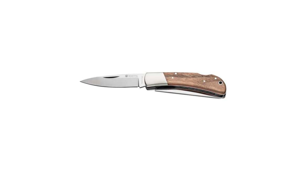 Beretta Nyala Lockback Folding Knife, Satin finish 440 stainless spear and bird hook bla, Walnut handle, CO251A273508B4