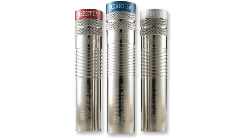 Beretta Optimachoke HP +3/4 Extended 12 Gauge Choke Tube, Silver w Color Band, Cylinder , C62143