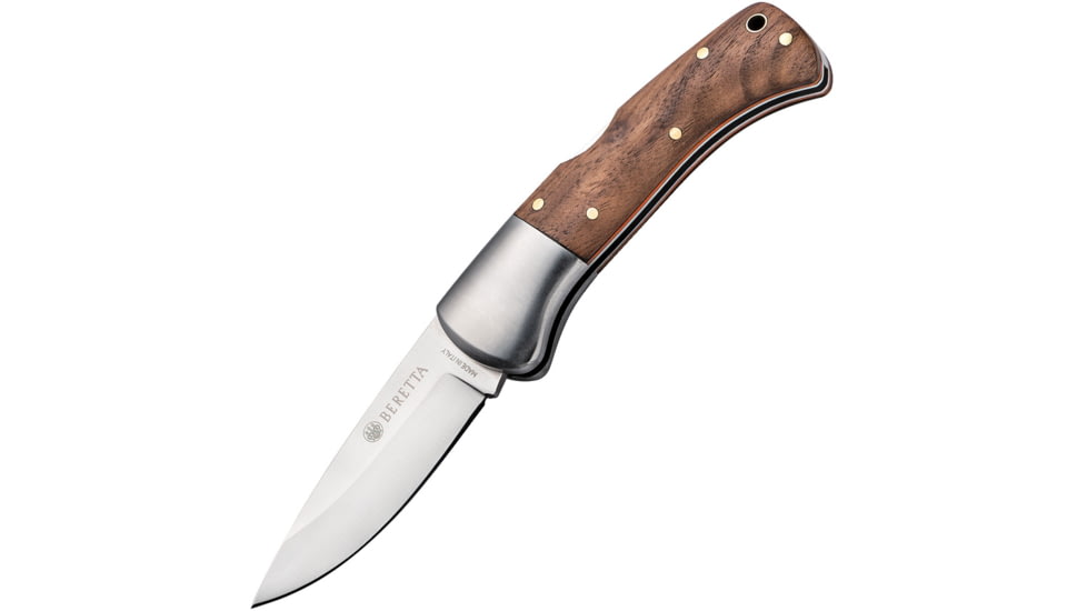 Beretta Reedbuck Lockback Folding Knife, 3.13in, 440 Stainless, Drop Point, Walnut Handle, CO241A273508B4