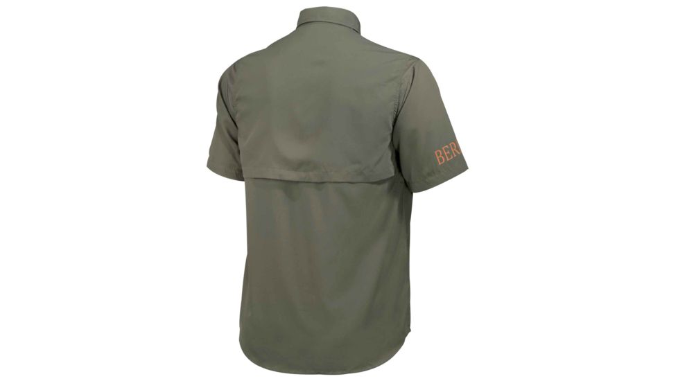 Beretta Short Sleeve Buzzi Shooting Shirt, Green - LT021T15550715L