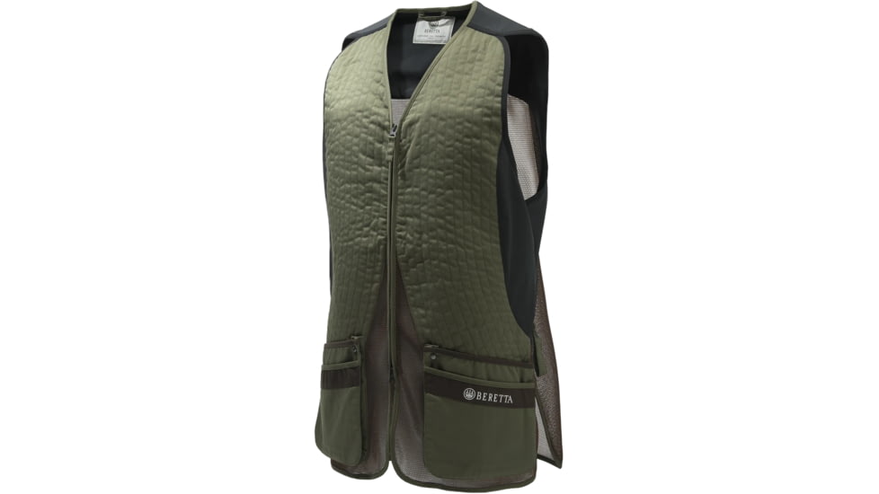 Beretta Silver Pigeon Evo Shooting Vest - Mens, Green &amp; Chocolate Brown, Large, GT781T155307ABL
