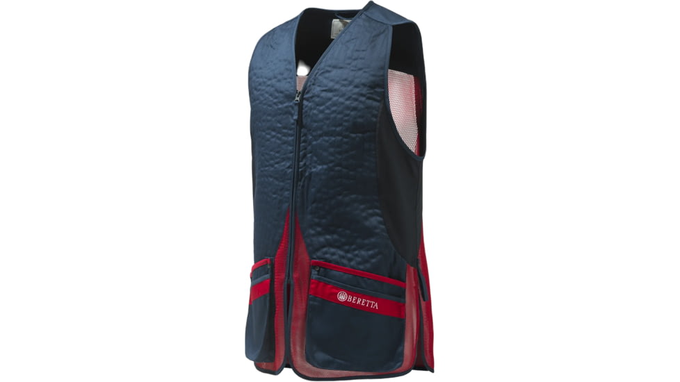 Beretta Silver Pigeon Evo Shooting Vest - Men's, Total Eclipse Blue &amp; Red, Small, GT781T155305A6S