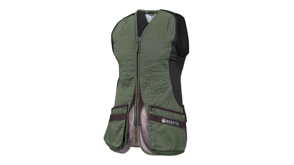 Beretta Silver Pigeon Evo Shooting Vest - Women's, Green &amp; Chocolate Brown, 2XL, GT791T155307ABXXL