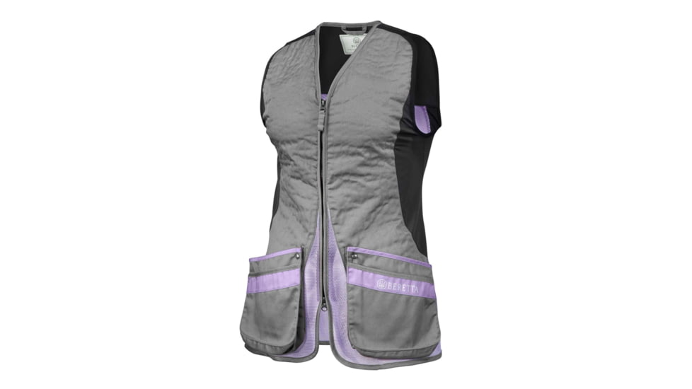 Beretta Silver Pigeon Evo Shooting Vest - Women's, Grey &amp; Lavender, 2XL, GT791T155309OHXXL