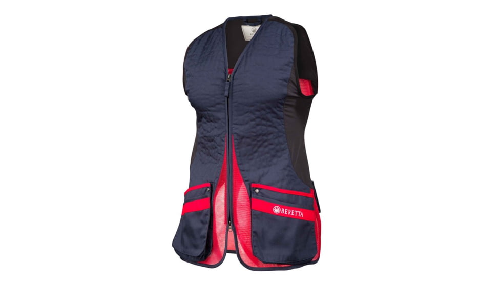 Beretta Silver Pigeon Evo Shooting Vest - Women's, Total Eclipse Blue &amp; Red, Extra Large, GT791T155305A6XL