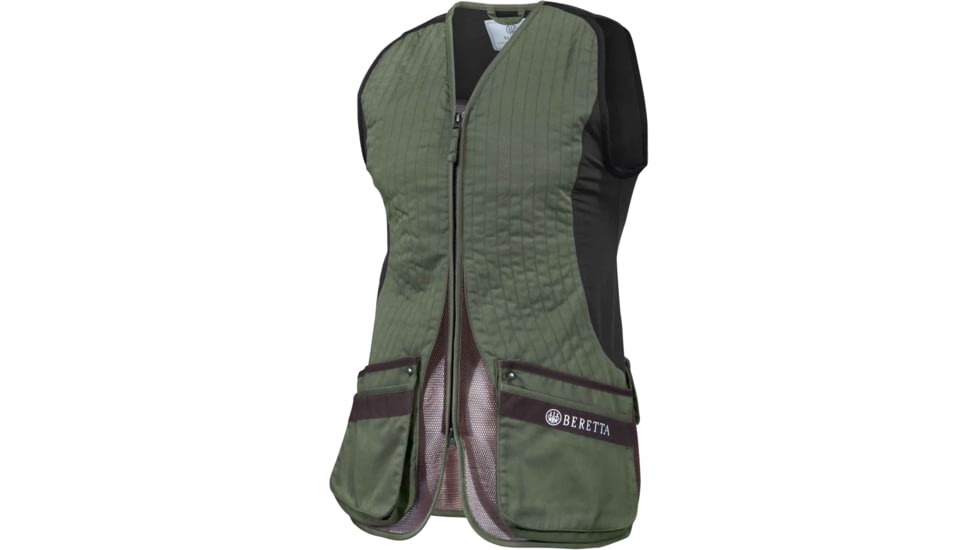 Beretta Silver Pigeon Evo Shooting Vest - Womens, Green &amp; Chocolate Brown, Medium, GT791T155307ABM
