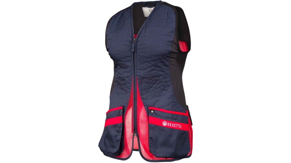 Beretta Silver Pigeon Evo Shooting Vest - Women's, Total Eclipse Blue &amp; Red, Small, GT791T155305A6S
