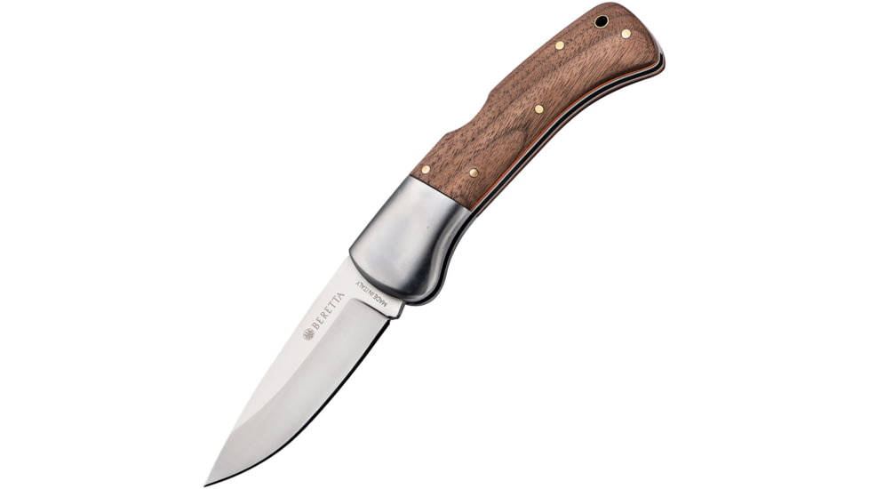 Beretta Steenbok Lockback Folding Knife, 3.75in, 440 Stainless, Drop Point, Walnut Handle, CO271A273508B4